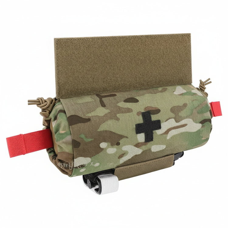 Multicam Camouflage medical roll pouch from on a white background