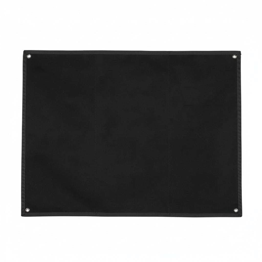 Black hook and loop mat on a white background