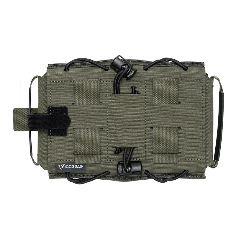 Green tactical pouch on a white background