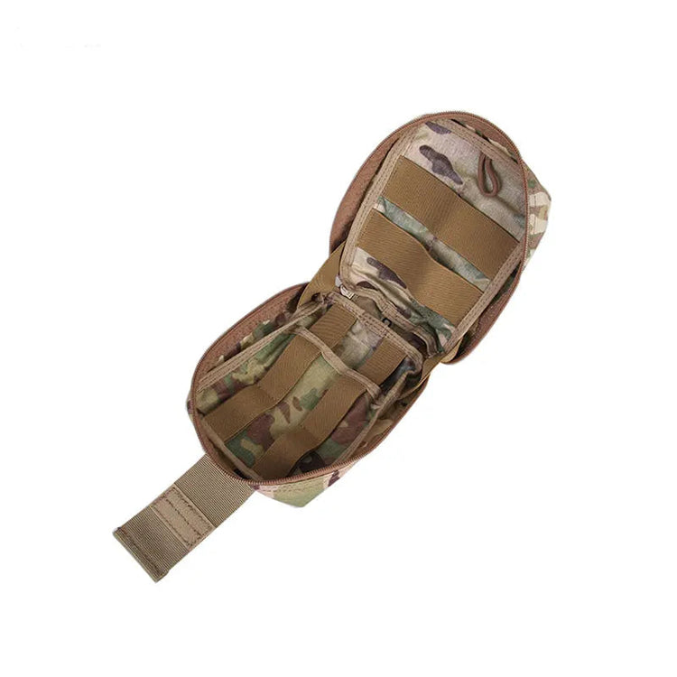 Camouflage tactical pouch on a white background