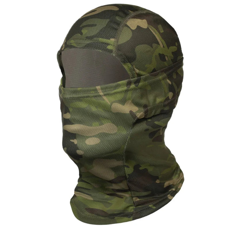Multicam tropic Camouflage balaclava on a white background