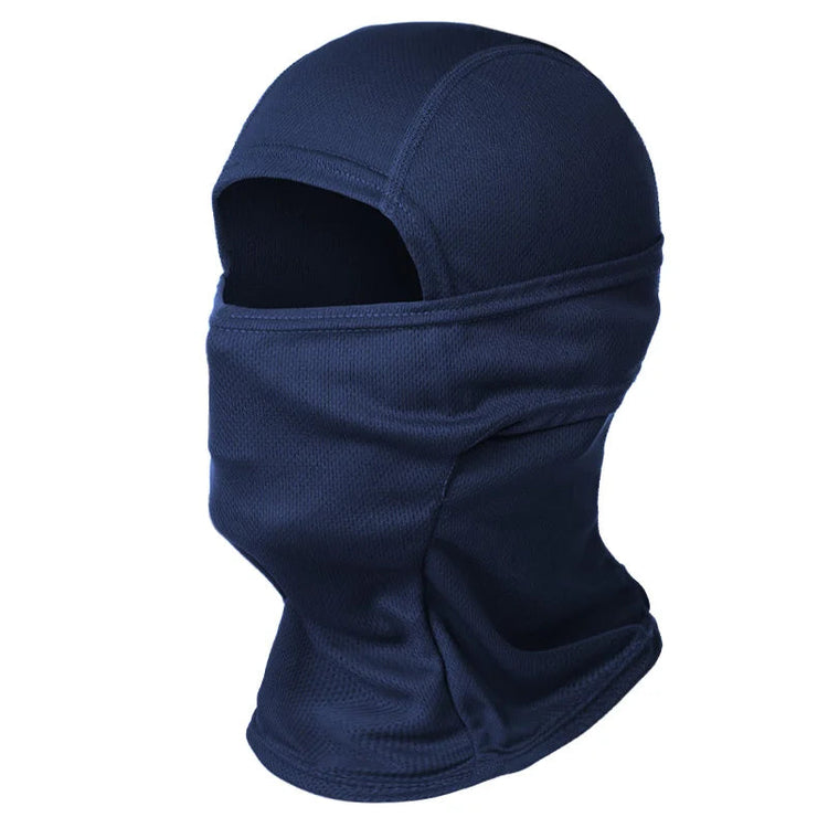 Navy blue balaclava on a white background