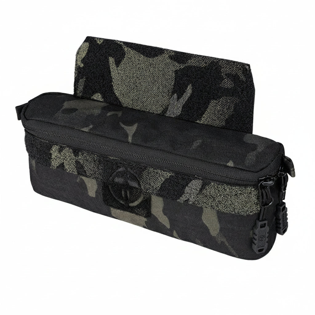 black Camouflage pouch on a white background