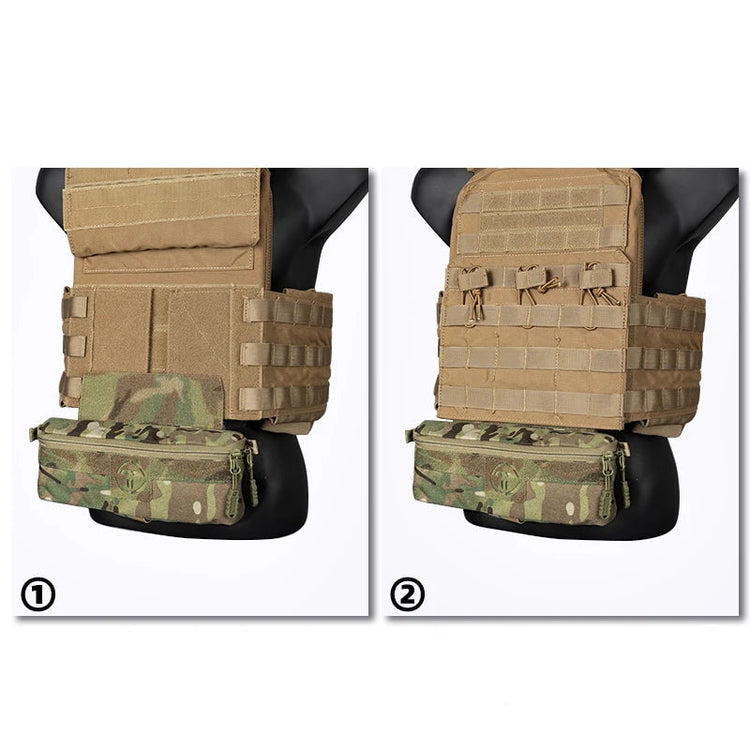 Instructions for attaching an armor pouch to a tactical vest 