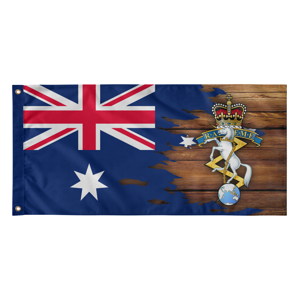 Australian Flag with RAEME Badge – BL TAC