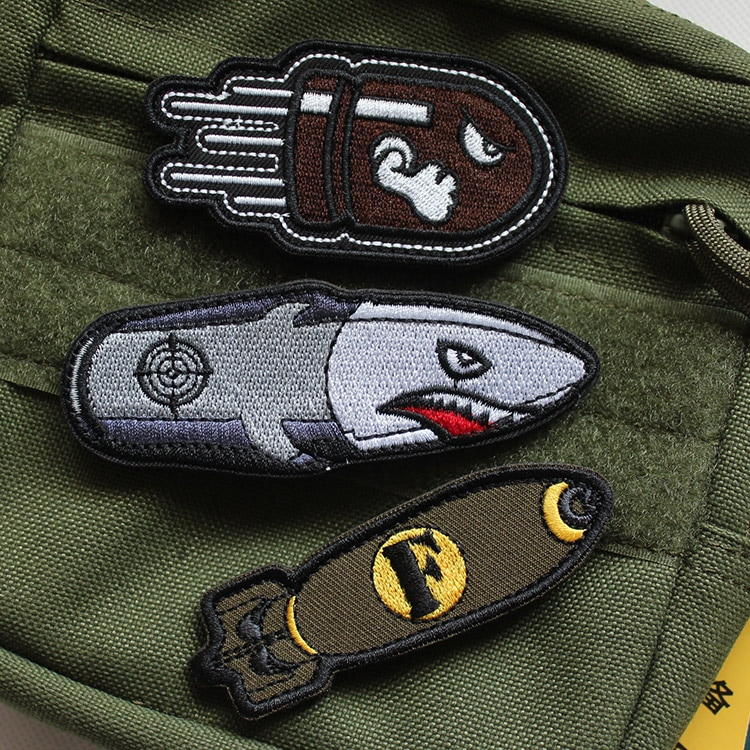 Angry Bullet Bomb Embroidery Patches