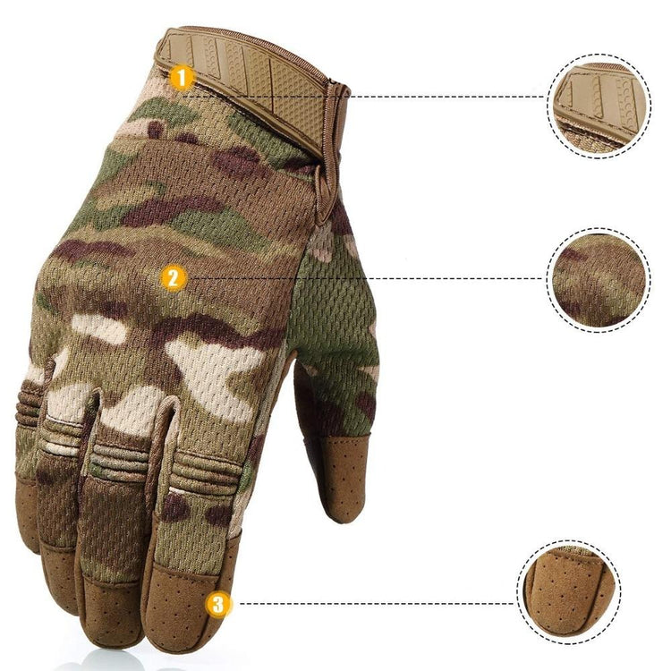 Breathable Touch Screen Hard Knuckle Gloves - Bearded Lion